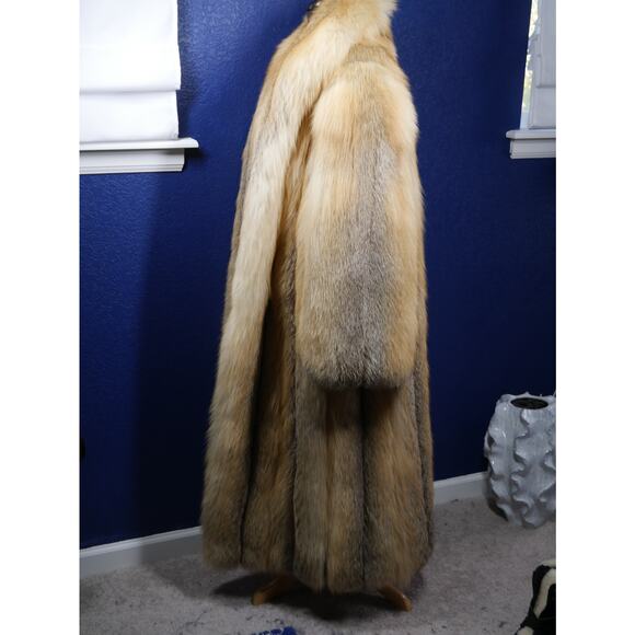 STUNNING Golden Island Full Length Fox Fur Coat Jacket - Picture 3 of 6